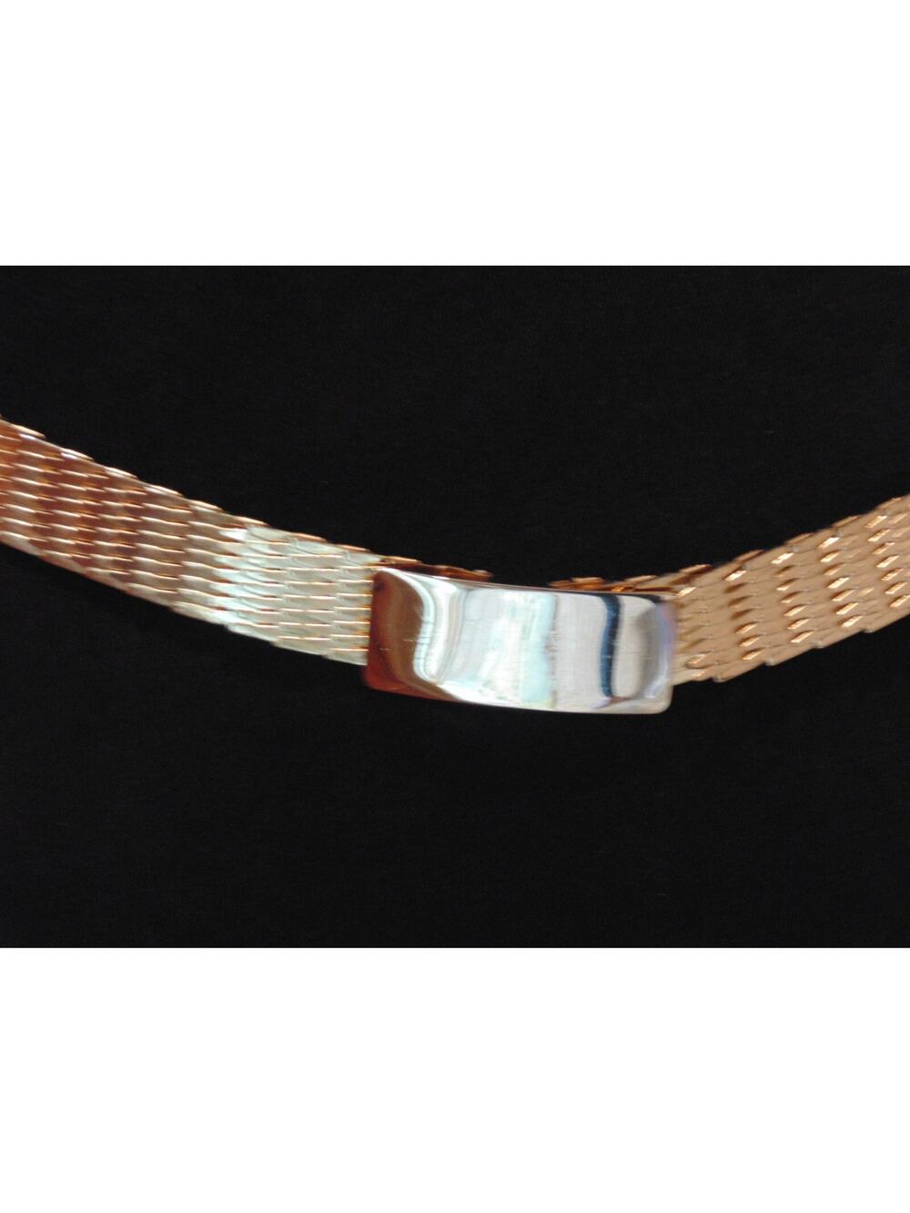 Vtg 70s Shiny Gold Metallic Stretch Belt Fish Scale Link 30" Slinky Boho Chic